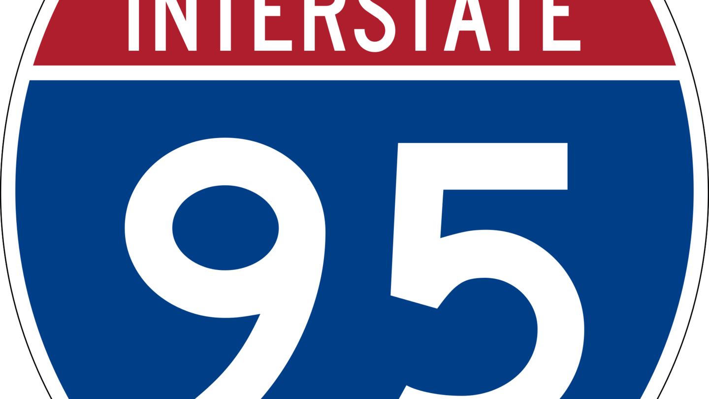graphic of interstate red and blue i-95 sign
